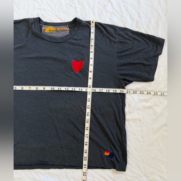 Aviator Nation L Heart Embroidered T-Shirts Set of 2 cotton Cropped Boxy raw hem - Picture 3 of 16